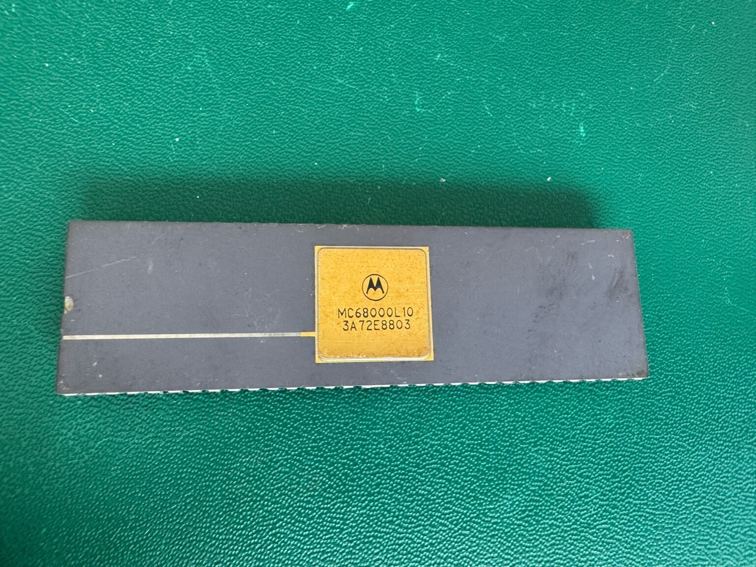 Motorola 68000 vintage CPU with gold pins