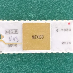 NCR Ceramic IC Vintage White Ceramic Gold Cap Chip Mexico