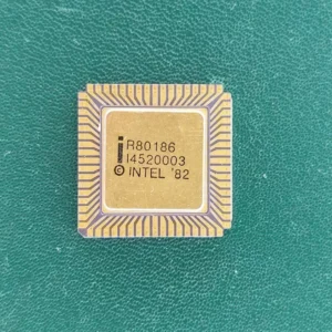 Intel R80186 – Vintage 1982 Ceramic Gold Cap Microprocessor – Rare Collectible CPU
