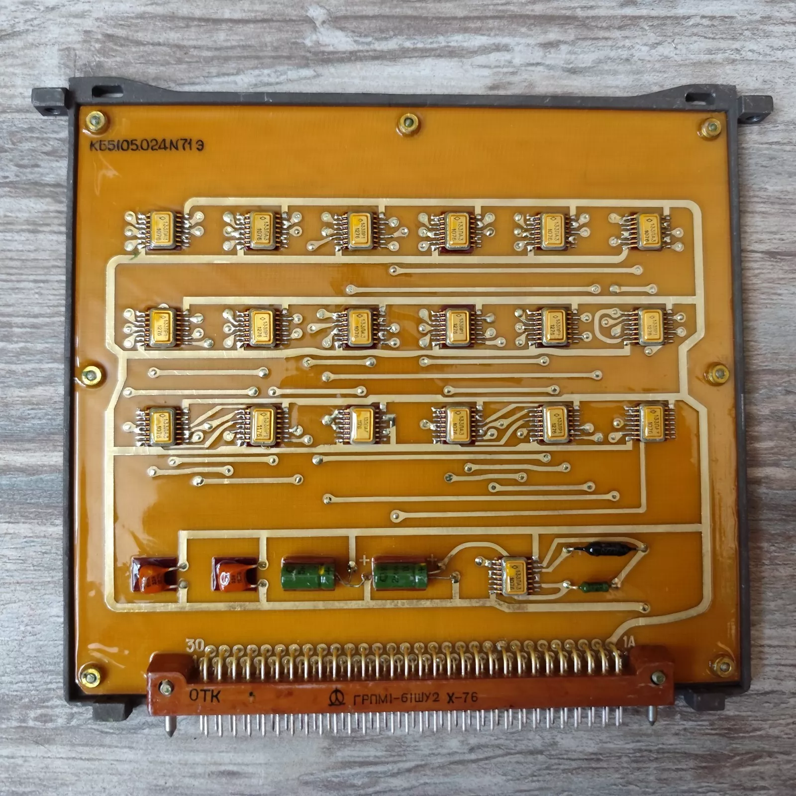 image_6 Soviet K55105024N719 PCB vintage gold-ceramic IC board rare USSR electronics