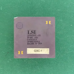 LSI L64845HC-25 SPARC ceramic CPU with gold top on green background