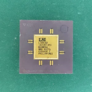LSI L1A9162 vintage ceramic CPU with gold top on green background