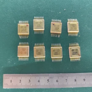 Eight Soviet ceramic IC chips with gold-plated pins for gold scrap recovery