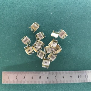 Fifteen Soviet ceramic IC chips with gold-plated pins for gold scrap recovery